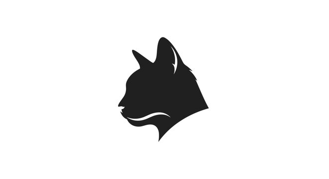 Black silhouette of a cat head.