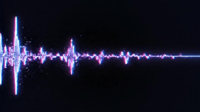 Neon sound wave technology background.