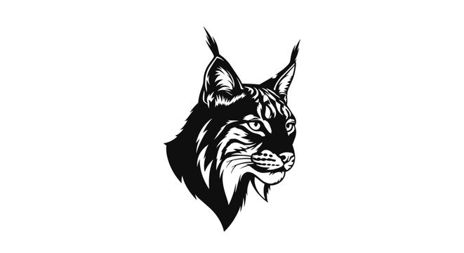 Detailed drawing of a bobcat head.