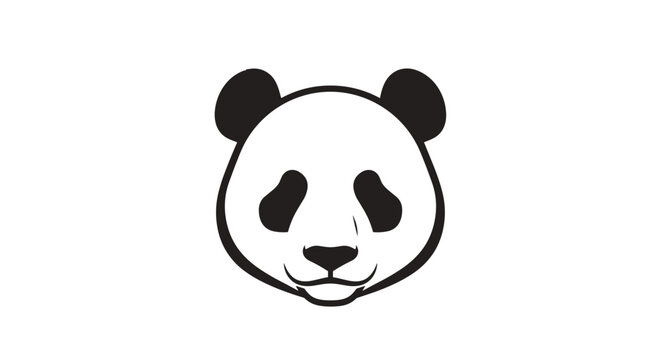 Panda bear face close up portrait.