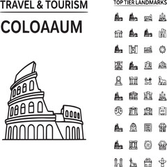 Fototapeta premium Travel and tourism infographic with top landmarks of Colombia flat vector illustration