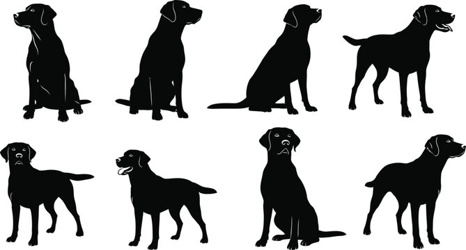 Dog breed silhouettes a collection of canine profiles in black