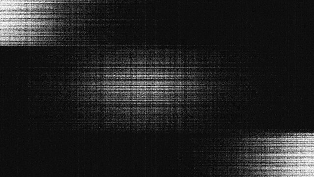 Abstract digital glitch noise random textured strokes with distorted horizontal lines and rough black and white sand background.	