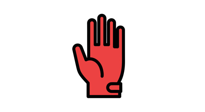 Red Hand Gesture Illustration Symbol Sign.