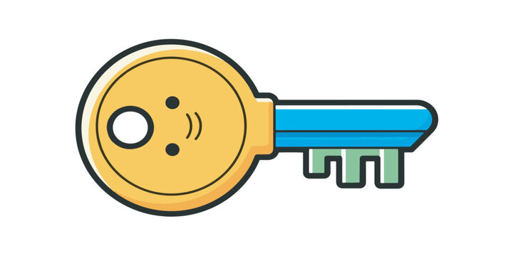 Smiling key with face expression.