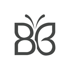 Modern Geometric Butterfly Monogram, Abstract BB Letter Wing Shape Logo for Creative Agency © Paulus