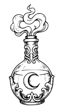 VECTOR ezoteric occult bottle