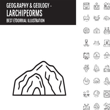 illustrated archipelago formation with geological layers and island icons for educational geography