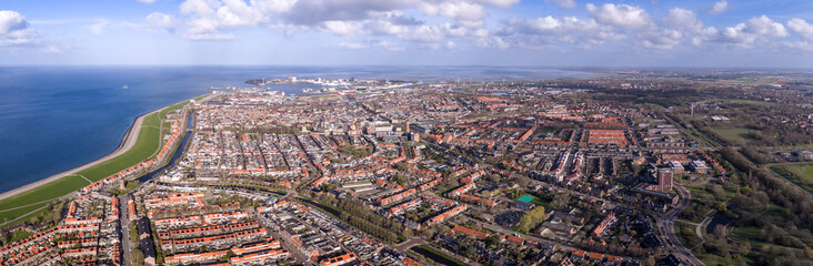 Obraz premium Fort Kijkduin and Willemsoord Dockyard in Den Helder – 19th Century Naval Heritage of North Holland – Dutch Coastal Stronghold – Fine Art Travel Print