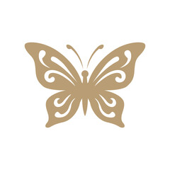 Luxury Golden Butterfly Ornament Logo with Classic Swirls © Paulus