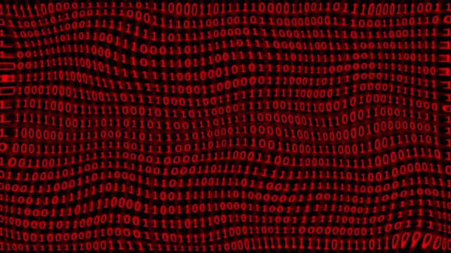 Digital binary code stream background, abstract data flow animation, cyber security and technology concept motion