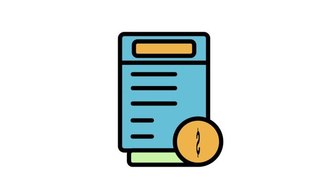 Financial invoice or billing statement with a dollar coin representing payment processing, tax accounting, business expenses, and transaction records.