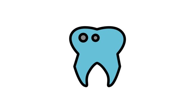 Human tooth icon with dental cavities or fillings representing oral healthcare, dentistry services, medical treatment, and dental hygiene education.