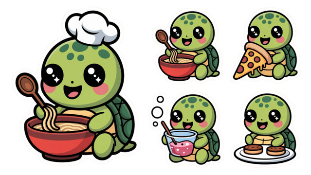 Cute cartoon frog holding a cake