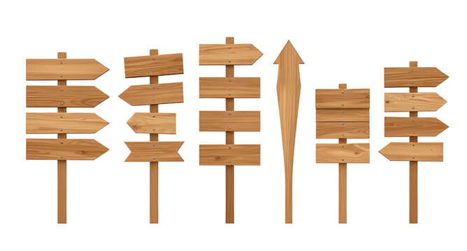 wooden road signs, blank signpost set, rustic direction boards, outdoor wooden arrows, navigation sign collection, countryside guide posts, vintage wood signboards, empty direction labels, street sign