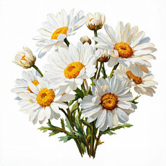 Obraz premium Daisy Bouquet Watercolor Embroidery