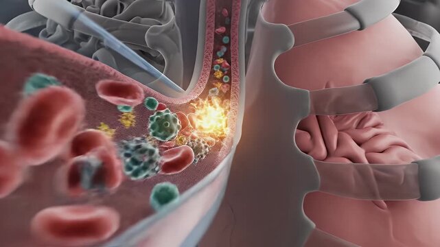High Quality 3D CGI Animation of Human Anatomy Featuring Heart and Lungs with Detailed Internal Structures and Functions