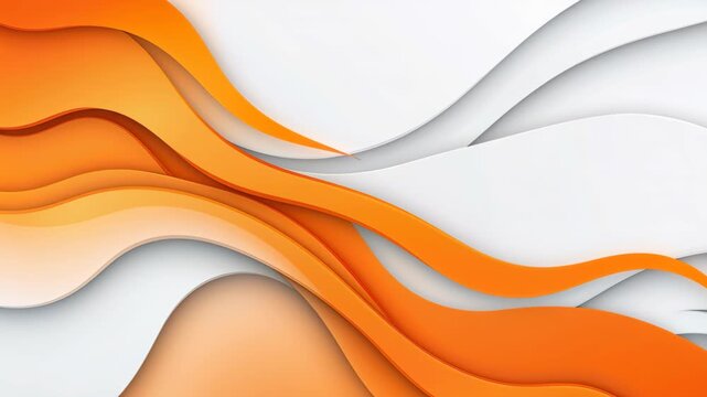 Fluid Layers of Color: A dynamic composition of flowing shapes in vibrant orange and subtle gray create an abstract and elegant design. The overlapping layers create a sense of depth and movement.