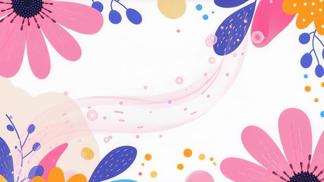 Floral Whimsy: A vibrant floral design, filled with colorful blossoms and playful shapes, dances across the frame, creating a cheerful and artistic aesthetic.