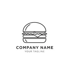 Fototapeta premium Minimalist line art hamburger icon for fast food branding.