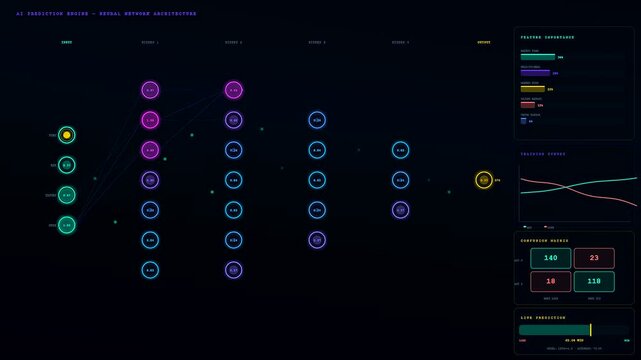 An intricate digital interface displaying sports betting analytics through a shifting neural network architecture as glowing nodes process complex data for precise victory predictions