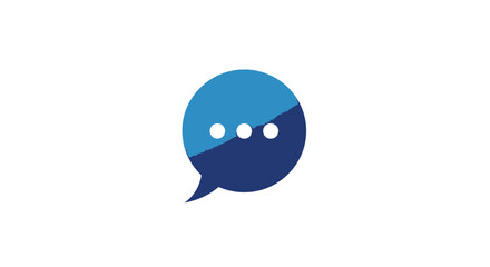 Obraz premium Blue speech bubble with dots.