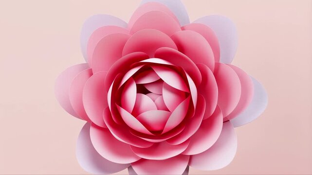 Paper flower rose craft floral decoration romantic feeling bloom art design pink petal blossom isolated object vibrant joyful