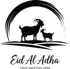 Eid al adha mubarak goat illustration for festive islamic holiday greetings © Jobax