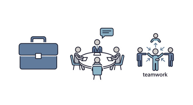 Business meeting and teamwork icons.