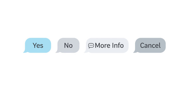 Chat bubble buttons for user interface design.