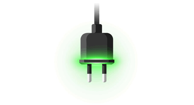Glowing Green Power Plug.