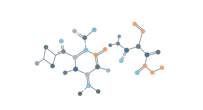 Molecular structure of a chemical compound.