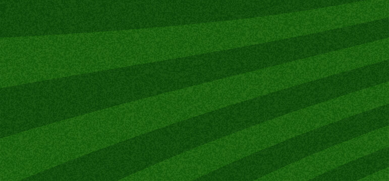 Top View of Green Soccer Grass Field. Grass Turf Pattern. Stadium Pitch Background. Green Realistic Sport Ground Texture for Football and Baseball Games. Vector Stadium Fields Illustration.