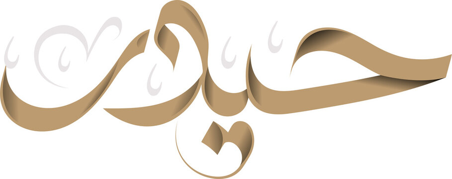 Haider Arabic Calligraphy PNG | Transparent Background Arabic Name Logo, Custom Typography Design, Islamic Calligraphy Art