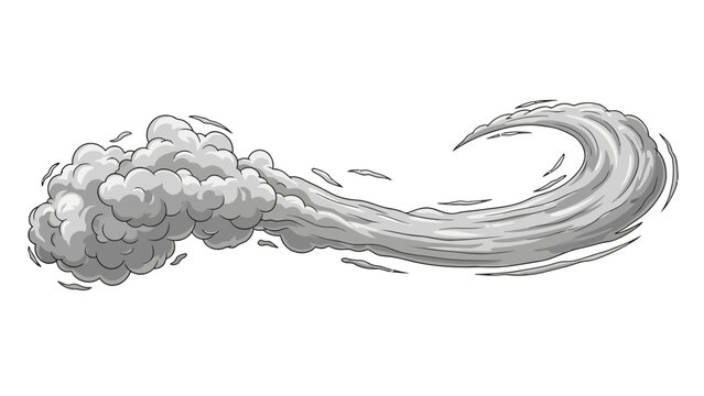 Dynamic smoke cloud or dust trail effect.