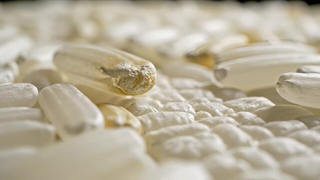Close up of sunflower seeds in a pile macro shot healthy food concept.