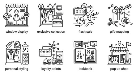 Obraz premium Window display exclusive collection flash sale gift wrapping personal styling loyalty points lookbook.