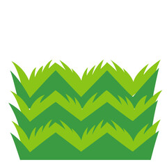 Layered green grass bushes, nature vegetation element, lawn field, vector illustration icon design. © Wisnu