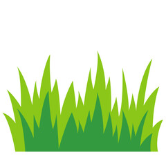 Tall green grass patch, nature vegetation element, lawn field, vector illustration icon design. © Wisnu