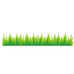 Short green grass strip, nature vegetation element, lawn field, vector illustration icon design. © Wisnu