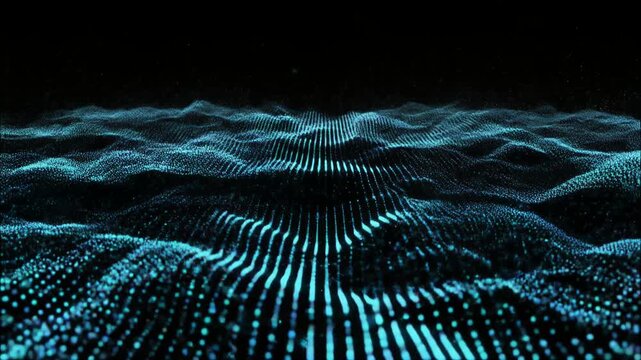 波形と粒子が躍動する音楽演出向け抽象テクスチャ