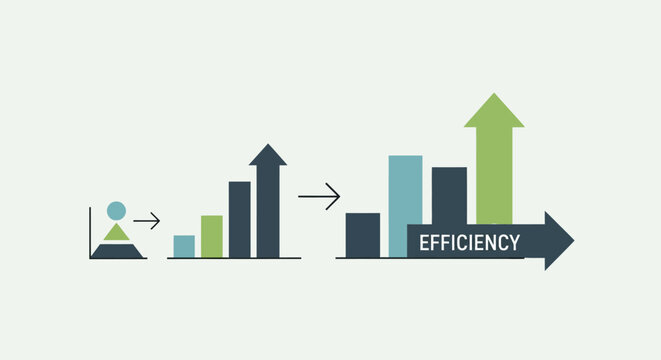 Efficiency improvement graph with arrows.