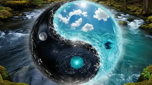 Abstract Ying Yang Symbol Representing Harmony and Balance with Nature.
