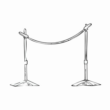 Minimalist Pull-Up Bar Illustration with Subtle Arc Rope Barrier