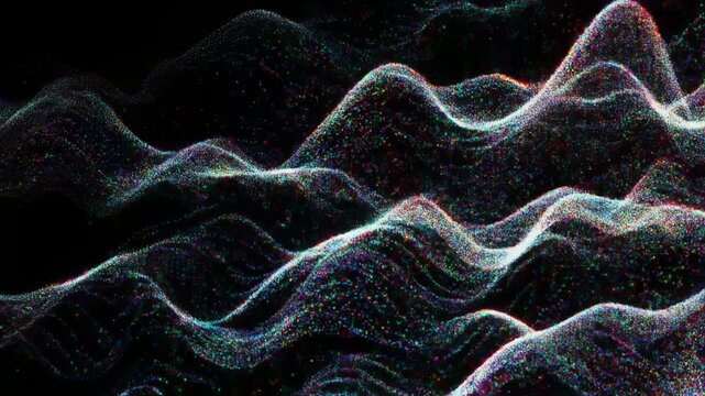 波形と粒子が躍動する音楽演出向け抽象テクスチャ