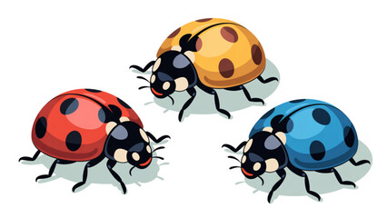 Fototapeta premium Colorful ladybugs sitting together