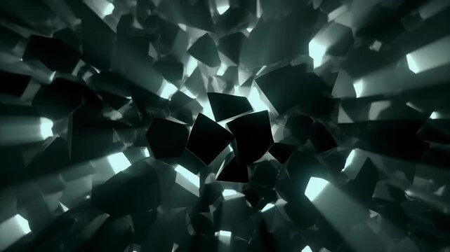 浮遊する光の破片が消えていくミステリアスな抽象背景