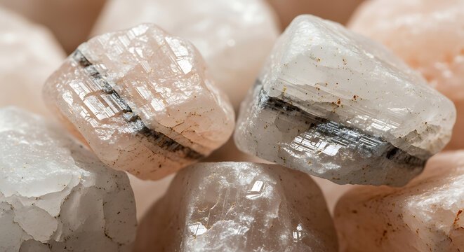 Close-up view of raw uncut diamonds showcasing natural beauty and clarity.