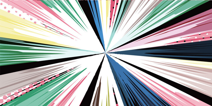 Vibrant Colorful Comic Book Speed Lines Background