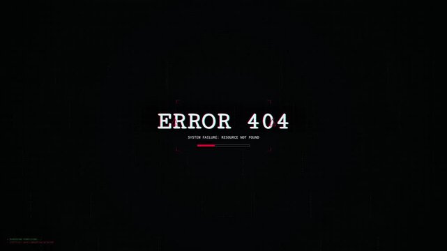 ERROR 404 Glitch Animation with Loading Bar